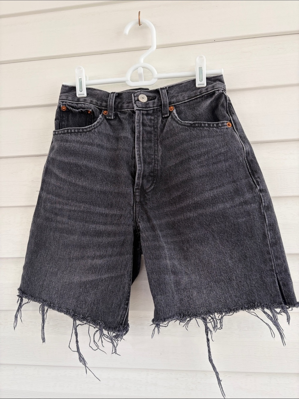 Abercrombie & Fitch Curve Love High Rise 9" Denim Shorts Black Wash Size 24/00